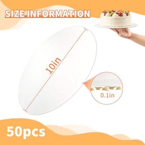 10-Inch Round Cake Boards - 50 Pack Food-Grade Cake Drums