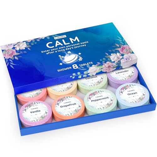 CalmNFiz Blue Shower Steamers Aromatherapy Gift Set - 8 Pack