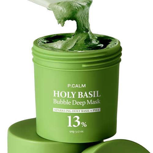 P.CALM Holy Basil Bubble Deep Mask 90g - Green | Blackhead & Pore Cleansing