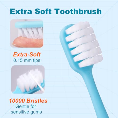 Navona 6 Pack Soft Bristle Toothbrushes for Sensitive Teeth