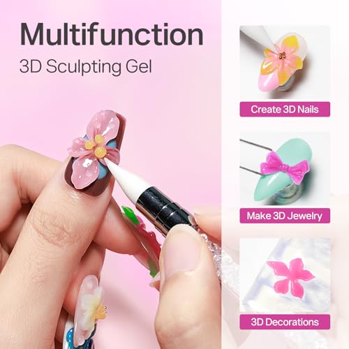 MIZHSE Vibrant 12-Color 3D Nail Gel Set - Non-Sticky Sculpting Gel