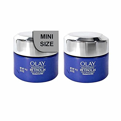 Olay Regenerist Retinol 24 Night Moisturizer, Fragrance Free, 2-Pack Mini
