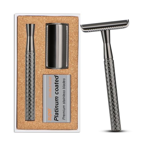 THURLADY Gun Black Safety Razor - Eco-Friendly Metal Double Edge Razor