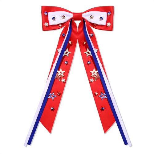Vokone 4th of July Patriotic Hair Bows for Women & Girls Red White Blue Star Clips