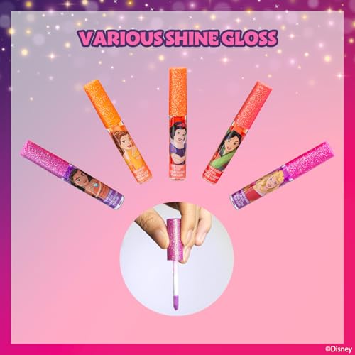 Disney Princess Lip Gloss Set - 12-Piece Plant-Based for Kids