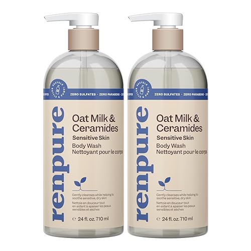 Renpure Oat Milk & Ceramides Body Wash Set for Sensitive Skin - 2x24oz