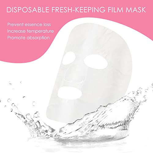 Maitys 200 Pack Disposable Clear Plastic Face Masks for Skincare, Moisture Retention