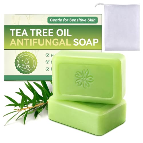 JGNOMB Tea Tree Oil Soap Set - Natural Face & Body Cleansing Bar (2 Pack)
