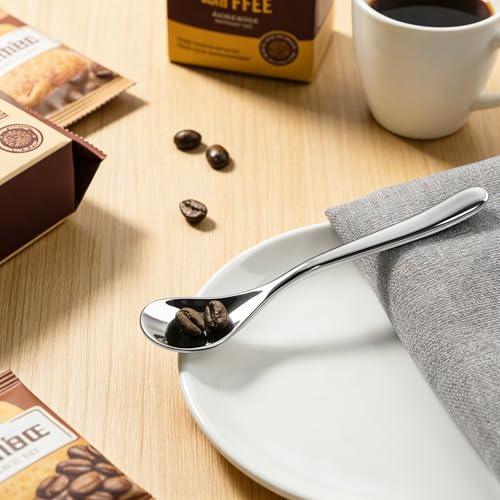 Set of 4 Stainless Steel Espresso Spoons - 4.7 Inch Mini Coffee Spoons