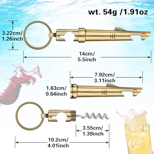 LKKCHER Shark Bottle Opener Keychain - 2-in-1 Corkscrew for Beer & Wine