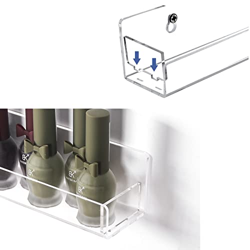 15-Inch 6Pcs Acrylic Nail Polish Wall Rack Organizer for Salon & Home Storage