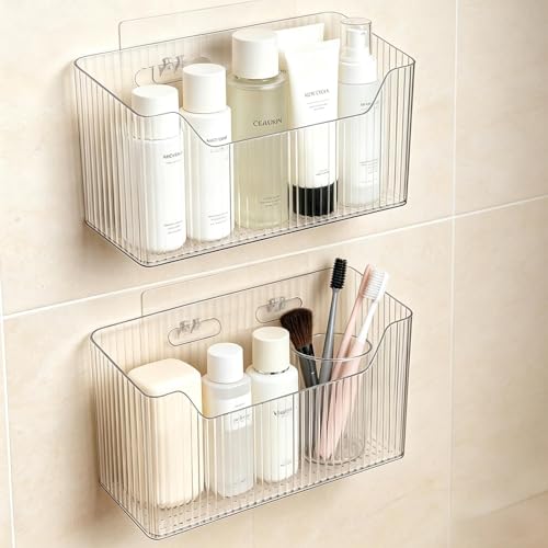 Tatibana Acrylic Wall Mounted Storage Rack - 2 Pcs Shower Basket