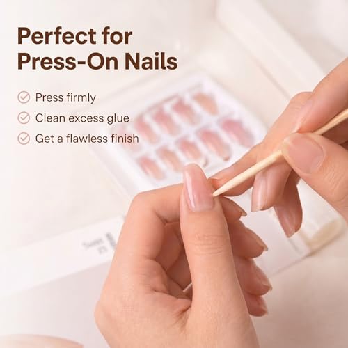 200pcs Wood Cuticle Pusher Sticks - Double Sided Nail Tool