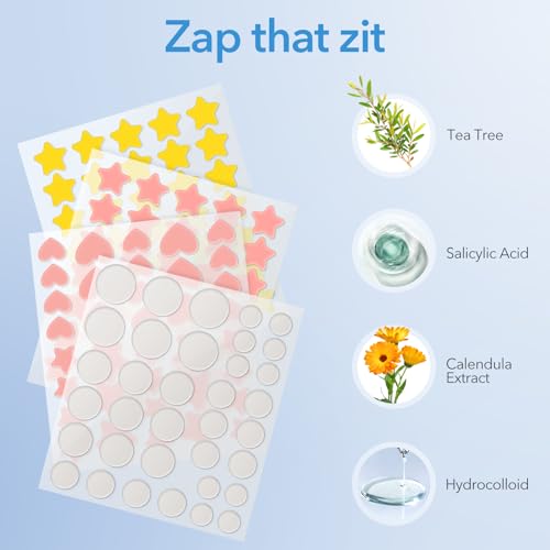 QUSTERE Hydrocolloid Pimple Patches - 282 Count in 3 Shapes
