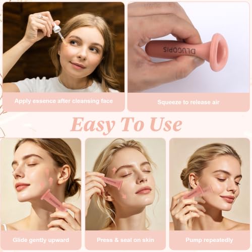 Facial Cupping Set & Gua Sha Tool - Pink Silicone Cupping Kit for Skincare