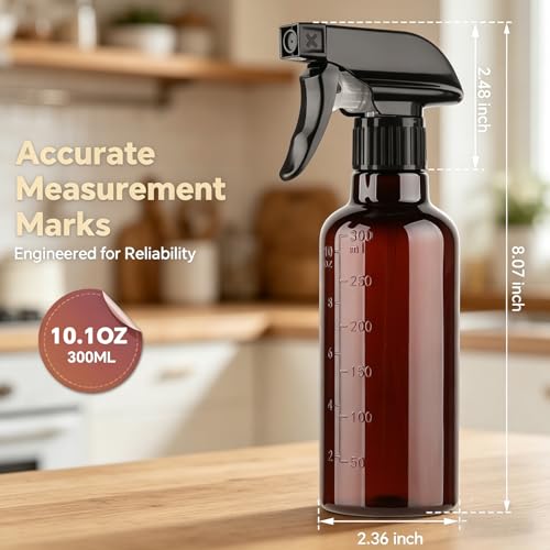 TTTred 10 oz Spray Bottles (2 Pack) - Adjustable Mist & Jet Nozzle