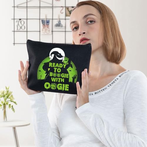 Ready Ghost Makeup Bag - Cute Spooky Zipper Pouch for Cosmetics & Travel