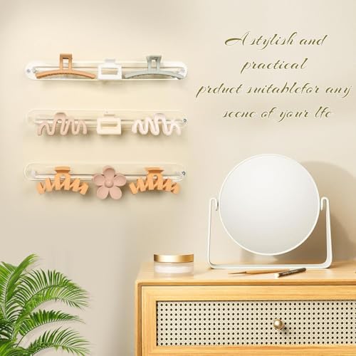 Acrylic Claw Clip Organizer - Clear 4PCS Wall Storage for Hair Clips