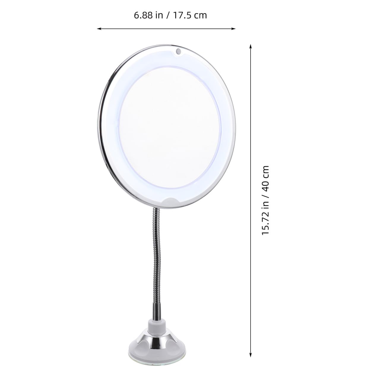 DIYEAH Rotating 10x Magnifying Vanity Mirror with LED Light and Suction Cup, 360-degree Adjustable Makeup Mirror for Bathroom and Travel