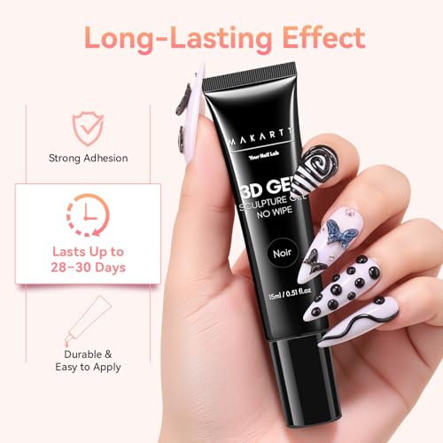 Makartt Black 3D Gel Nail Art Sculpting Gel 15g - B-Black Variation