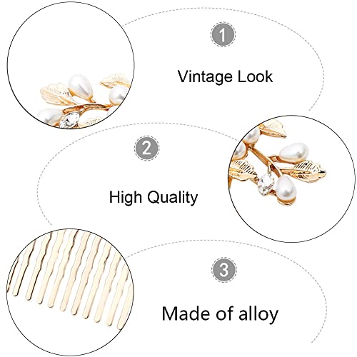 Gold Bridal Hair Comb with Faux Pearls – Elegant Wedding Hair Accessory
