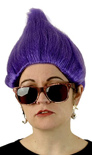 Deluxe Purple Troll Wig for Adults | Unisex Costume Hair