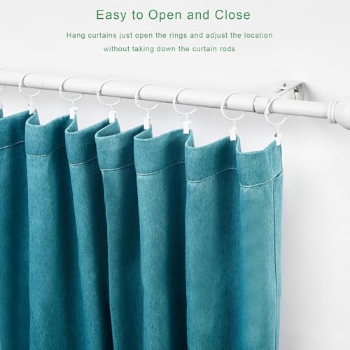 Curtain Rings with Clips - Openable Drapery Rings, 1.26" ID, Set of 24