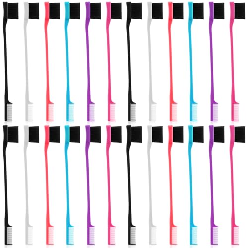 Yaomiao 24-Piece Double-Sided Edge Control Hair Brush and Comb Set