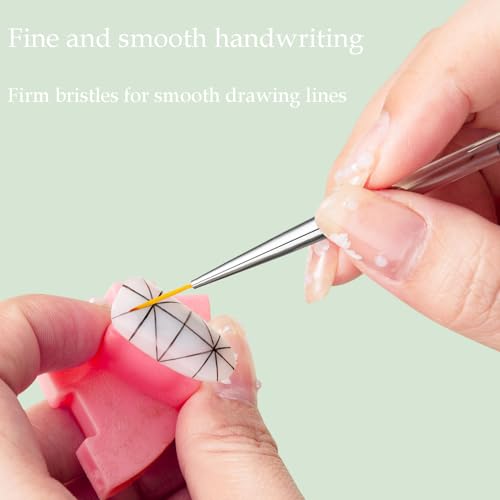 9-Piece Nail Art Brush Set - Dual-Ended Tools for DIY Designs