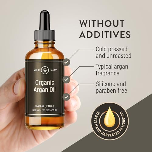 Organic Argan Oil 100ml - Cold Pressed Moisturizer for Hair, Skin & Nails