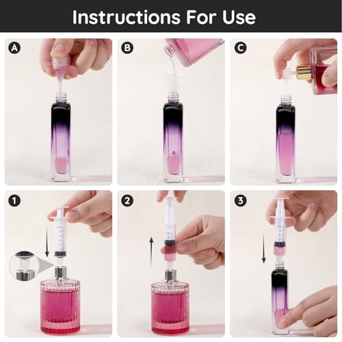 Refillable Perfume Atomizer Set of 5 - 15ml Glass Spray Bottles in Amber, Blue, Red, Purple, Black | Travel Size Cologne Dispensers