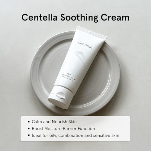 ONE THING Centella Soothing Cream 3.38 Fl Oz - Vegan CICA Facial Moisturizer