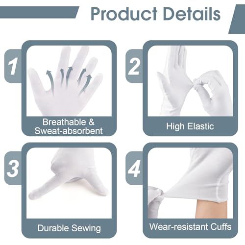 24 Pcs Moisturizing Cotton Gloves for Dry Hands & Eczema