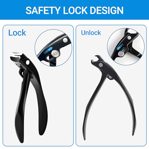 Long Handle Toenail Clippers for Seniors - Thick Nail Clipper Black