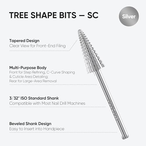 Halmai 3/32" Nail Drill Bits Set for Acrylic & Gel Removal