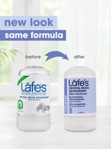 Lafe's Natural Unscented Crystal Mineral Rock Deodorant - 2 Pack