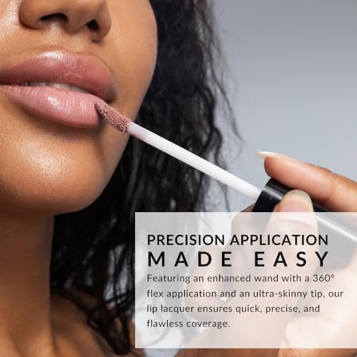 Flori Roberts Luscious Lip Lacquer in Run Raisin - Non-Sticky, High Shine Lip Gloss for Deeper Skin Tones