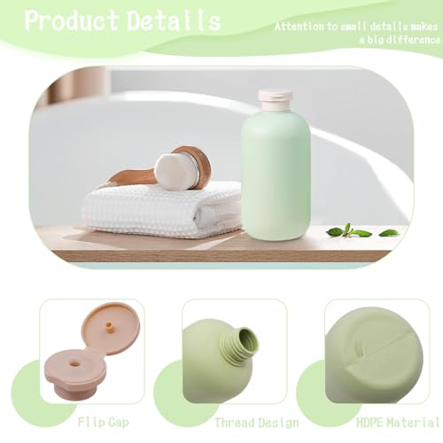 YXQ 10oz Refillable Travel Squeeze Bottles - Leak-Proof Plastic Containers, 5Pk