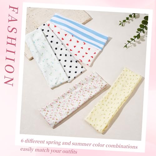 QIUTIMIY Style 1 Headbands for Women 6-Pack Non-Slip Soft Cotton-Blend Hair Bands