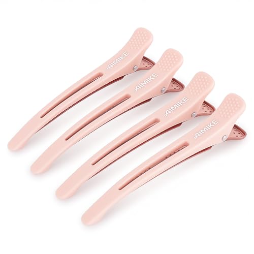 AIMIKE No Crease Duck Bill Hair Clips - 4 Pack for Sectioning & Styling