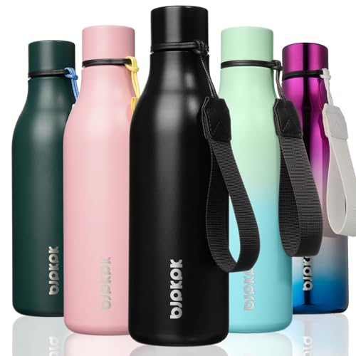 BJPKPK 18oz Insulated Stainless Steel Water Bottle with Strap