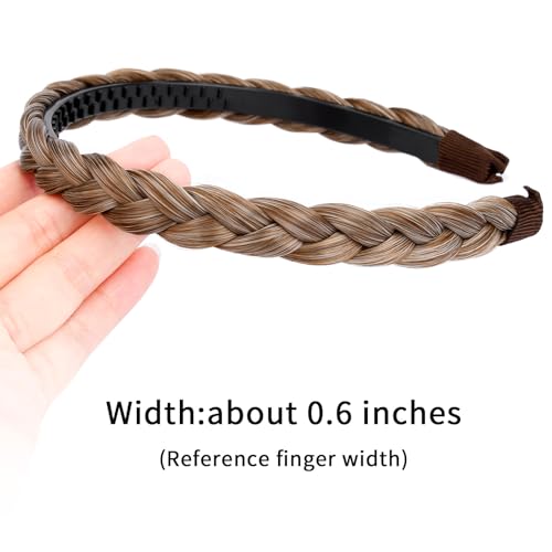 Caramel Blonde Synthetic Braided Headband with Teeth for Women & Girls