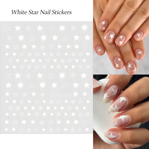 12 Sheets Independence Day Star Nail Stickers - Red, White, Blue