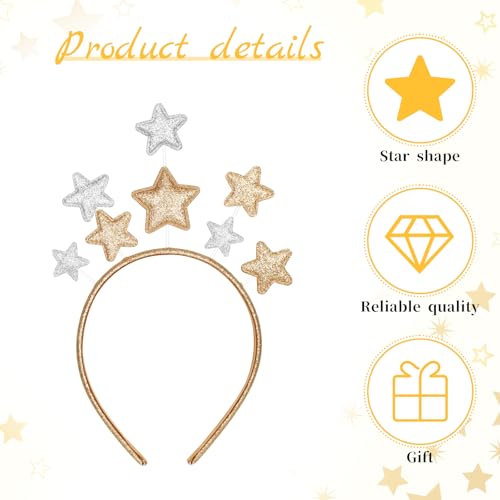 Gold Alloy Five-Pointed Star Headband for Women & Girls