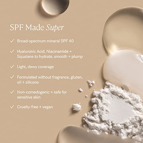 ILIA - Super Serum Skin Tint SPF 40 | Lightweight Foundation With Mineral SPF | Hydrate, Smooth, Plump | Non-Comedogenic, Clean, Cruelty-Free & Vegan (Bom Bom ST5, 1 fl oz | 30 ml)