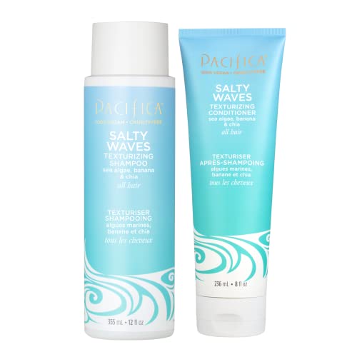 Pacifica Salty Waves Shampoo & Conditioner Set for Voluminous Beachy Hair