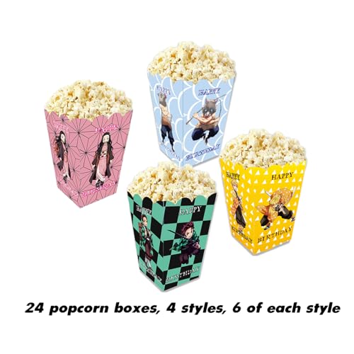 Demon Slayer Themed Popcorn Boxes - 24 Pack Party Supplies