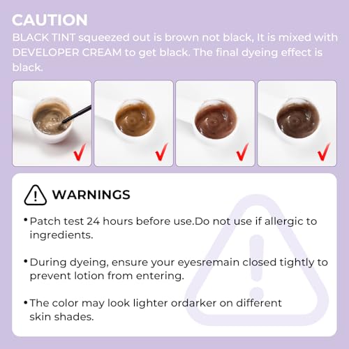 PERMANIA Lash & Brow Color Kit - Natural Black, 5 Applications