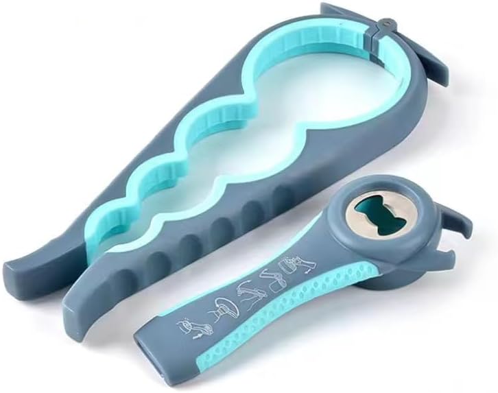 Multi-Function Jar Opener - 4-in-1 Easy-Grip Tool for Seniors | Anti-Slip Ergonomic Design, Durable Plastic