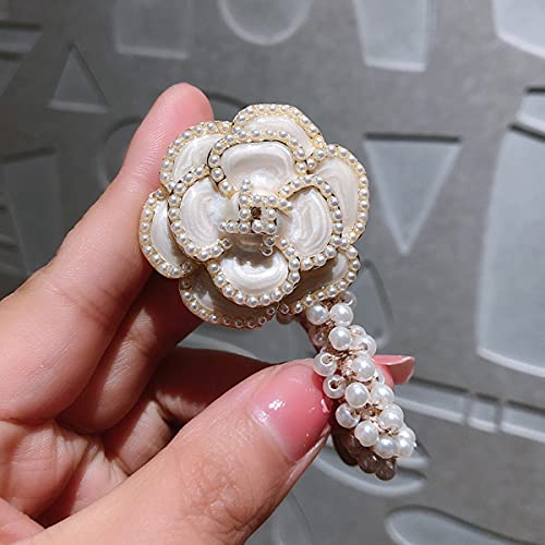 Floral 3Pcs Elastic Beaded Hair Ties with Bow Rhinestone Flowers for Women & Girls